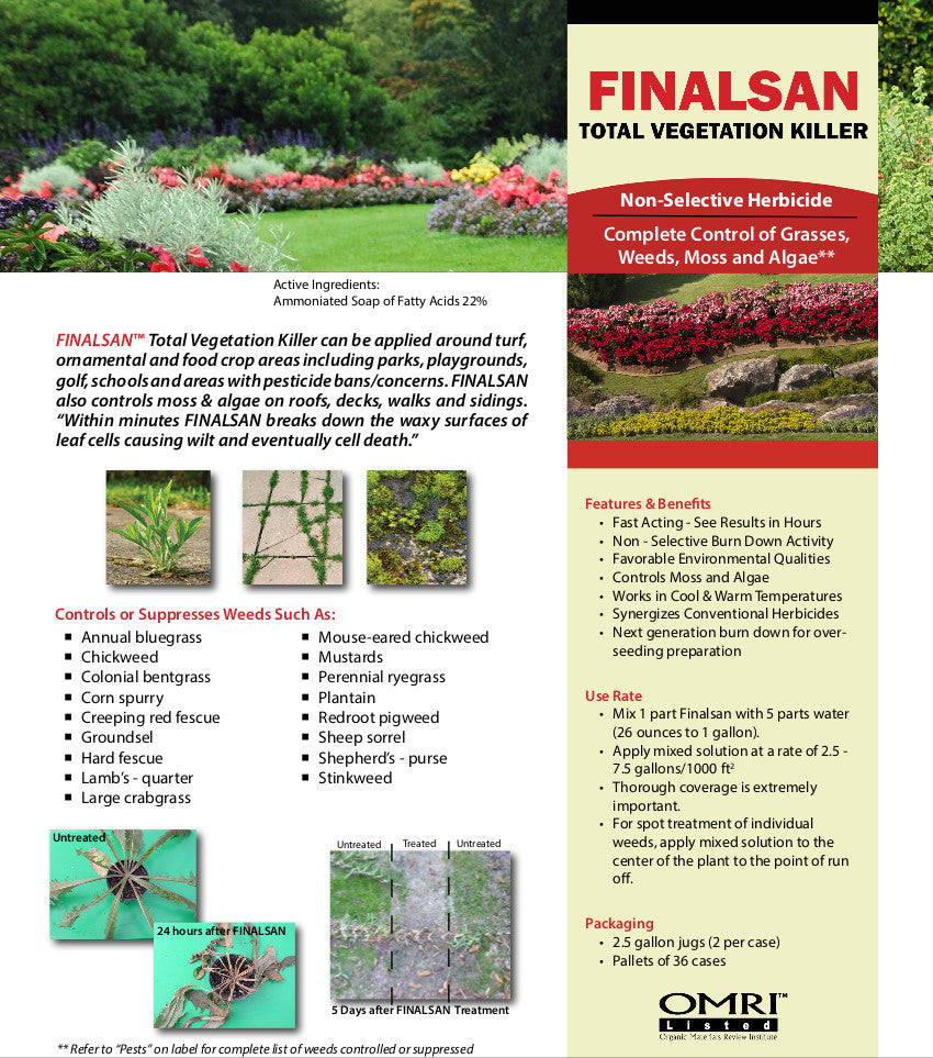 Information Sheet for Finalsan Non-Selective Organic Weed Killer Roundup Alternative