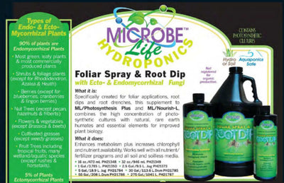 Microbe Life Hydroponics Foliar Spray & Root Dip Information Sheet