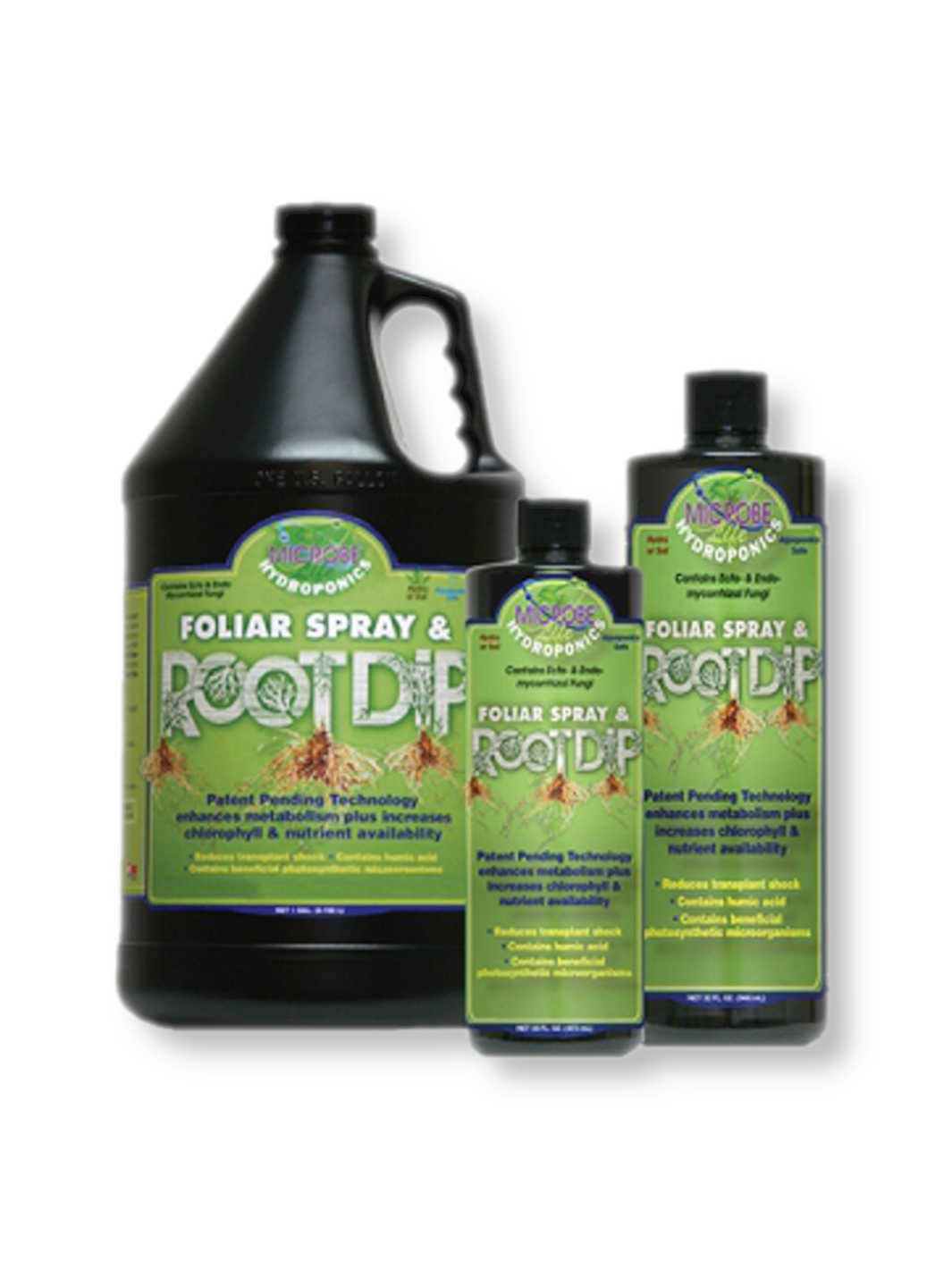 Foliar Spray and Root Dip from Microbe Life Hydroponics Sizes