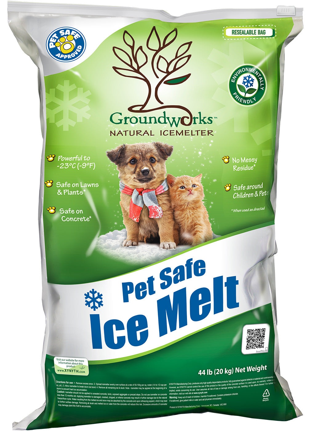 GroundWorks Natural Eco Friendly and Pet Safe Ice Melts in 44lb Bag