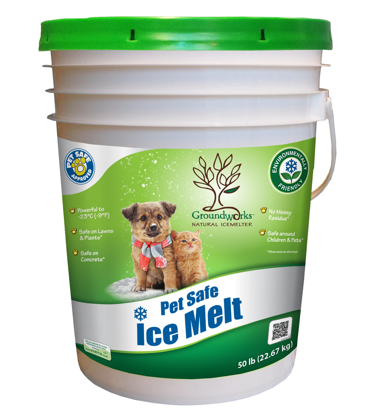 50lb Pail of GroundWorks Natural Eco & Pet Friendly Ice Melts