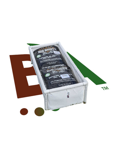 Rain Science Grow Beds with Big Rootz Soil Bags Inside