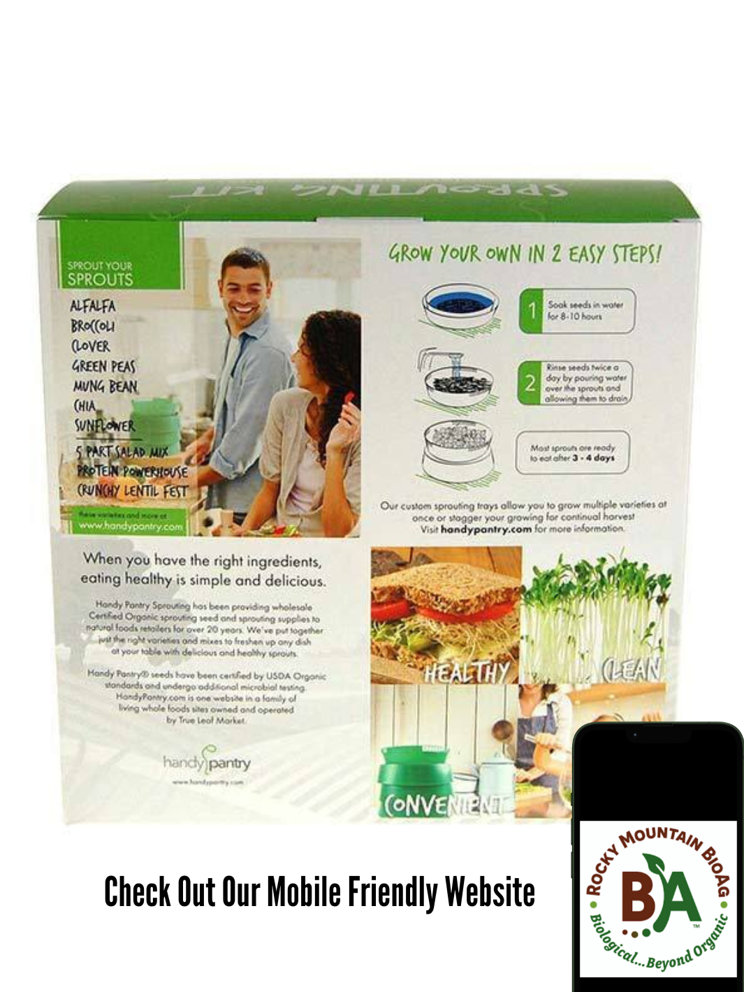 Sprout Garden 3 Tray Stackable Seed Sprouter Package Back