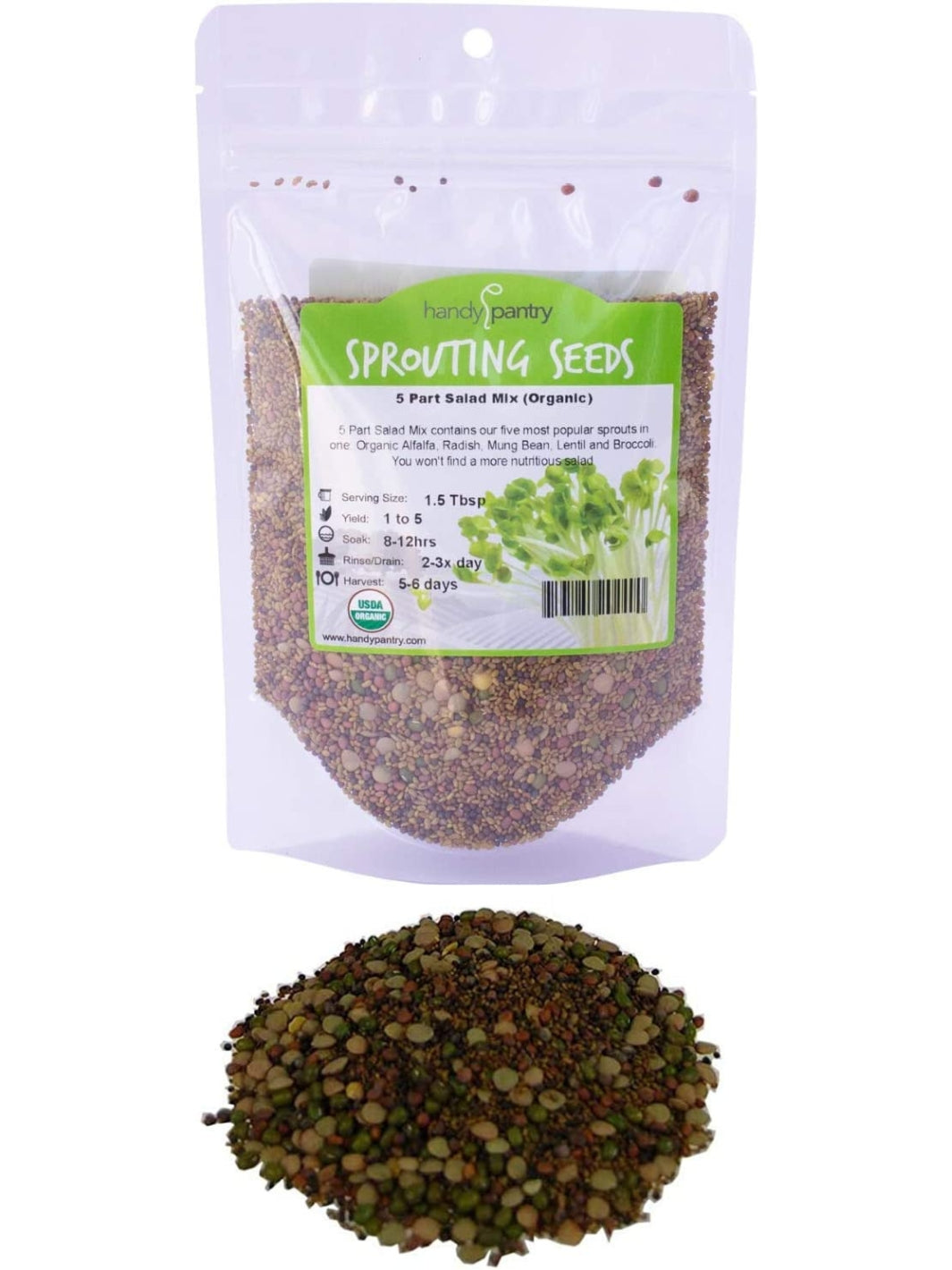 Organic 5 Part Salad Mix Sprouting Seeds