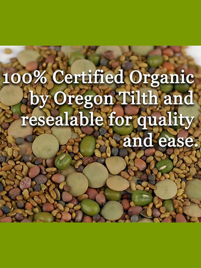 Oregon Tilth Organic 5 Part Salad Mix Sprouting Seeds Close Up