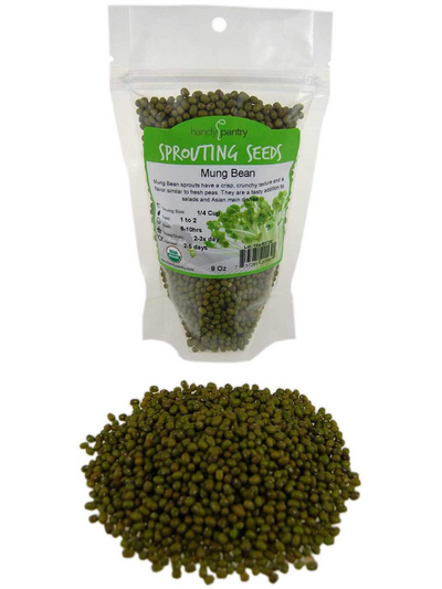 Handy Pantry Organic Mung Bean Sprouting Seeds in 8oz Bag