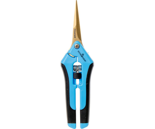 Blue Hydrofarm Precision Titanium Pruner Curved Blade Closed