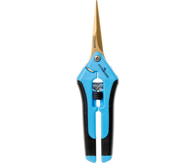 Blue Hydrofarm Precision Titanium Pruner Curved Blade Closed