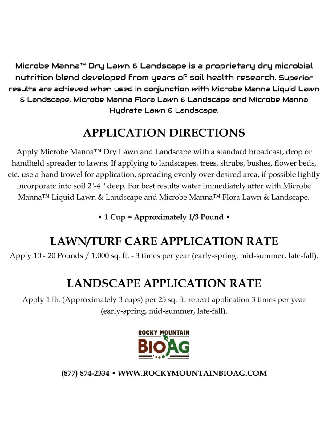 Microbe Manna Dry Lawn and Landscape microbial food back Rocky Mountain BioAg®