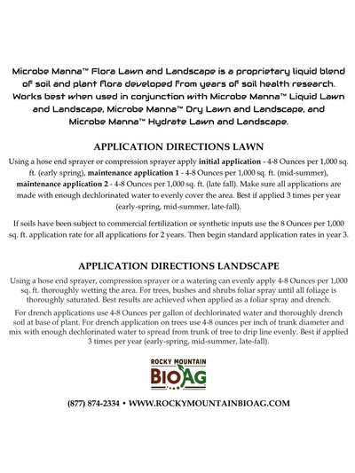 Microbe Manna Flora Lawn and Landscape Soil Nutrition Blend Directions