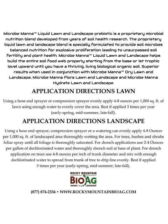 Microbe Manna Liquid Lawn and Landscape Soil Nutrition Blend Directions