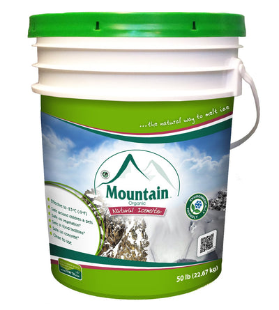 50lb Bucket of Mountain Organic Natural Eco Friendly and Pet Safe Ice Melts