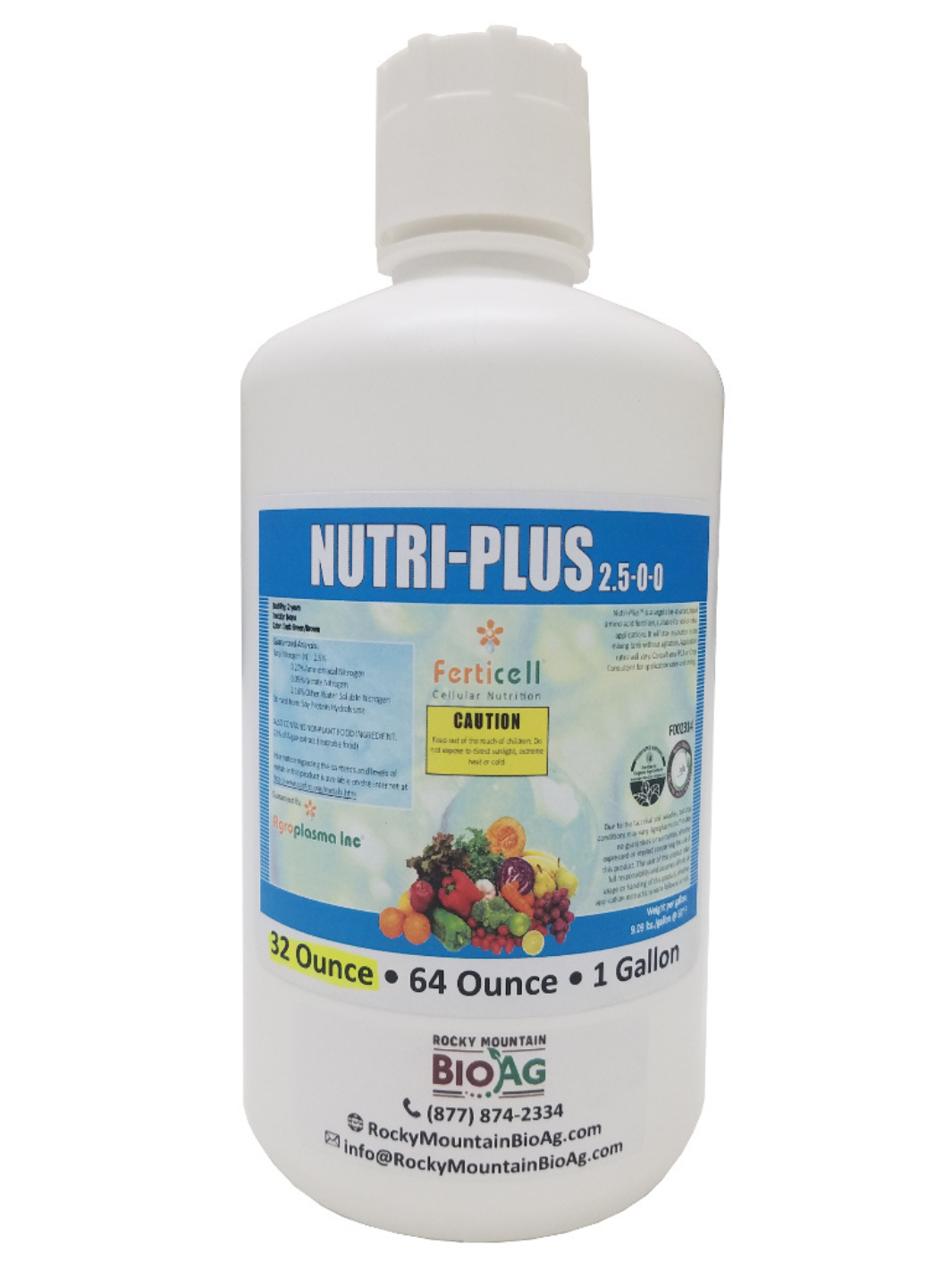 Ferticell Nutriplus 2.5-0-0 Organic Fertilizer in 32oz Bottle