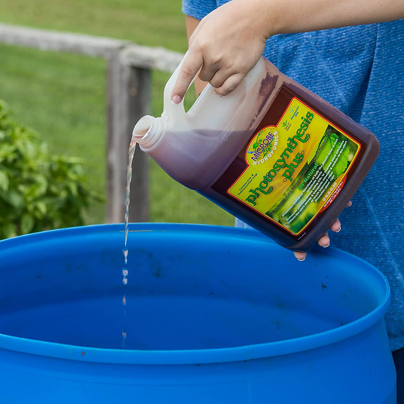 Gardener Pouring Microbe Life Hydroponics Photosynthesis Plus