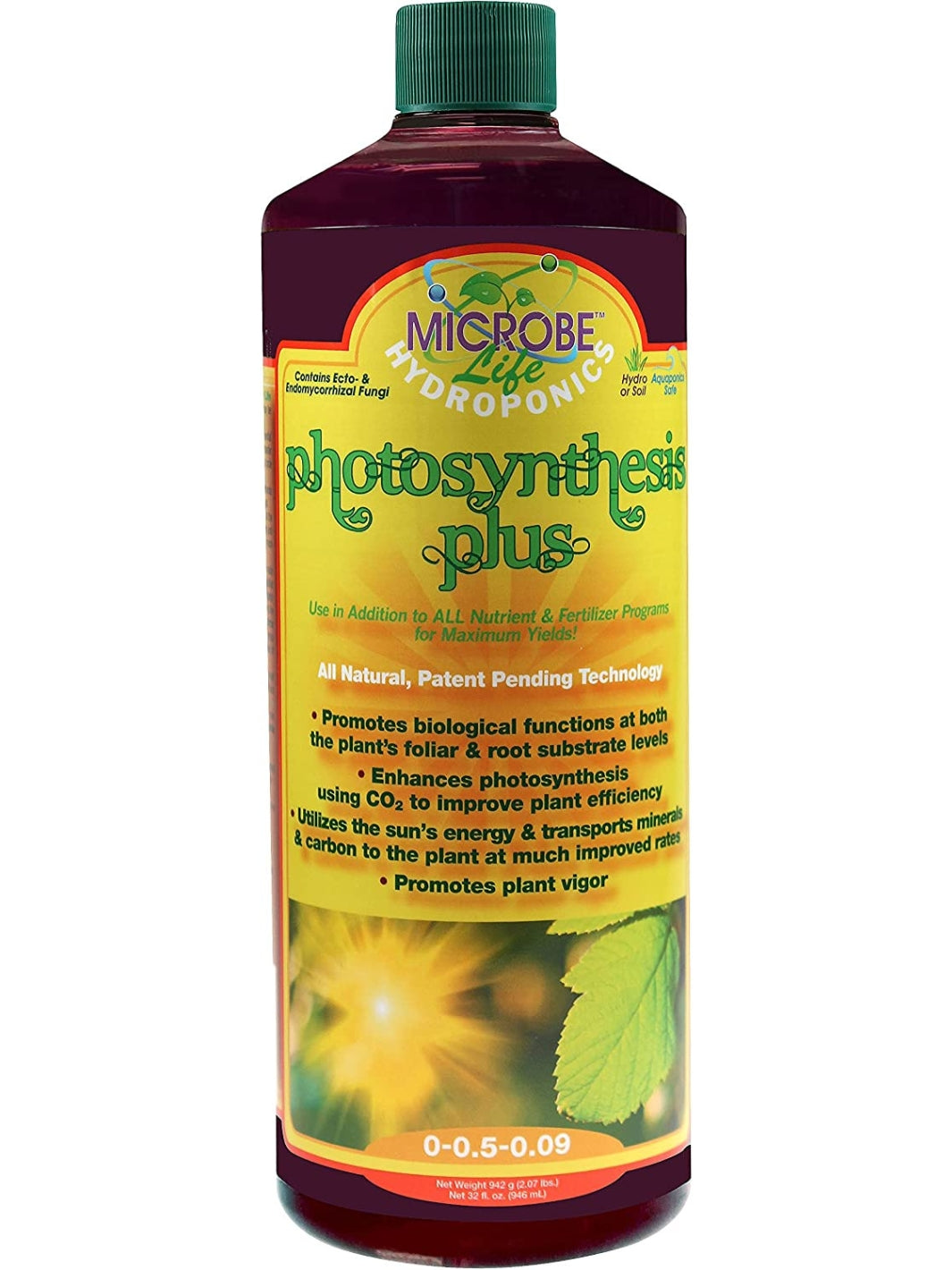 Microbe Life Hydroponics Photosynthesis Plus Microbial Inoculant in 1 Quart Bottle