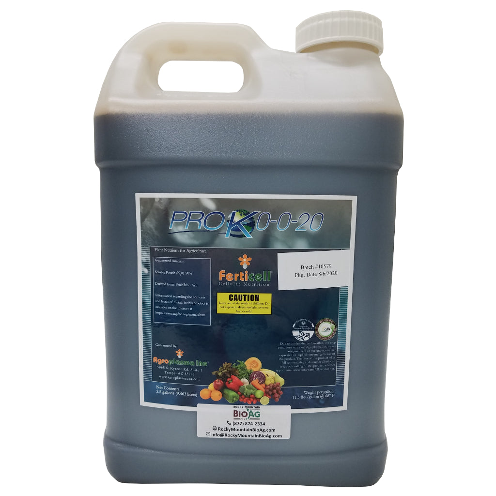 Ferticell Pro K 0-0-20 Organic Potassium Fertilizer in 2.5 Gallon Bottle