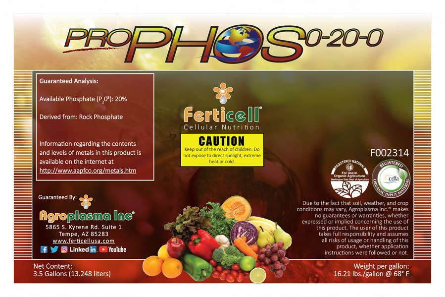 Ferticell USA Pro Phos 0-20-0 Liquid Fertilizer Info Sheet