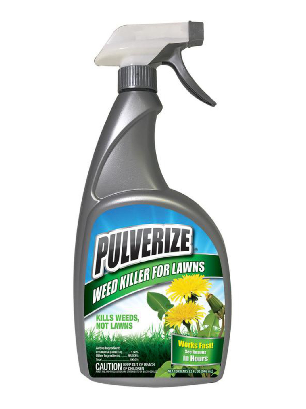 Pulverize Selective Weed Killer for Turf and Lawns in Ready to Use Spray Bottle