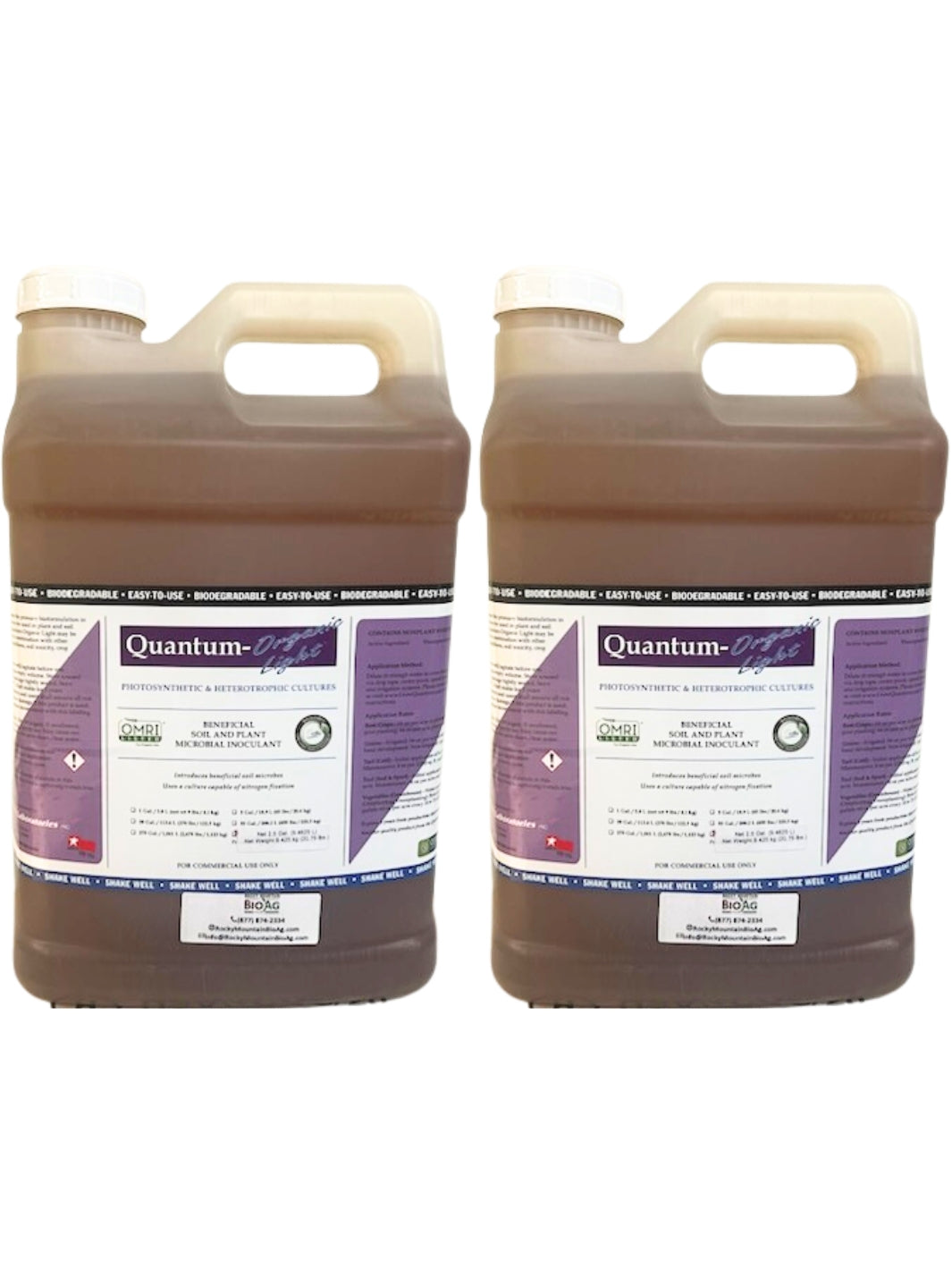 Two 2.5 Gallon Jugs of Quantum Growth Organic Light Soil Microbial Inoculant