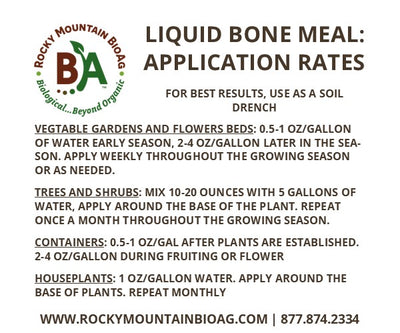 Liquid Bone Meal Application Rates Information
