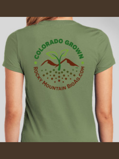 Rocky Mountain BioAg® Colorado Grown Women's T-Shirt Back