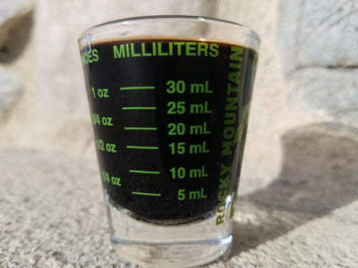 Rocky Mountain BioAg Measuring Milliliter Shot Glass Measurement Markings