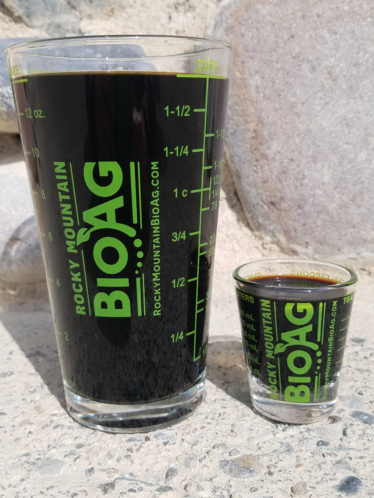 Rocky Mountain BioAg Measuring Shot and Pint Glasses