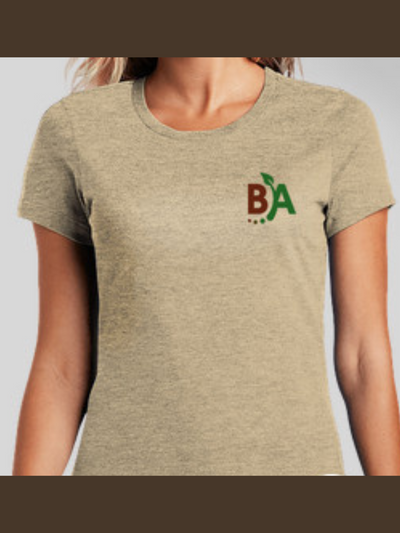 Rocky Mountain BioAg Logo Women's T-Shirt in Tan