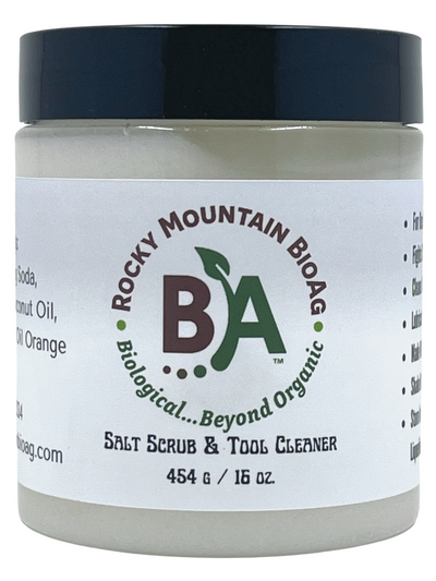 Rocky Mountain BioAg Salt Scrub and Tool Cleaner in 16oz Container