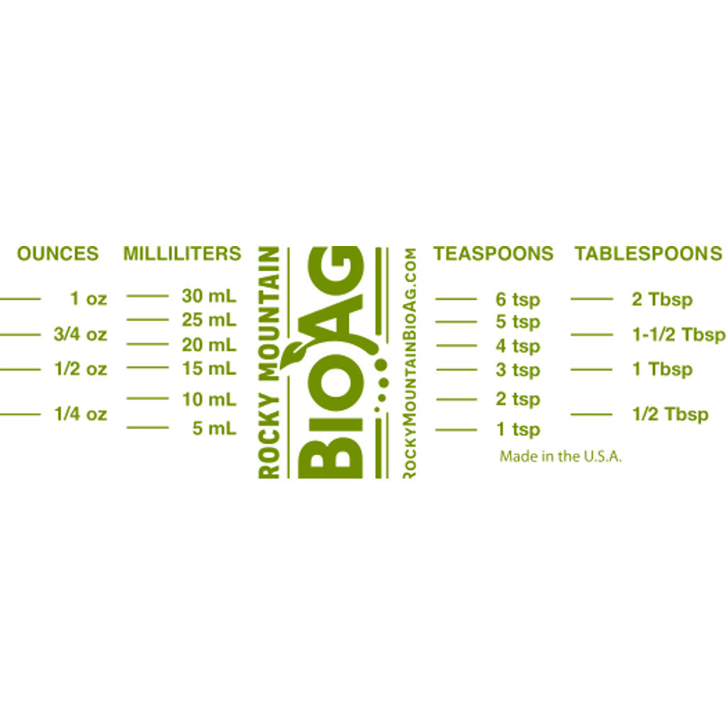 Rocky Mountain BioAg Measuring Shot Glass Graduations