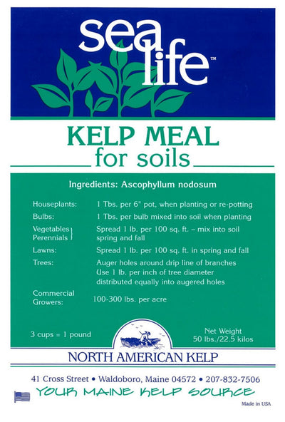 Sea Life Kelp Meal for Soils Label
