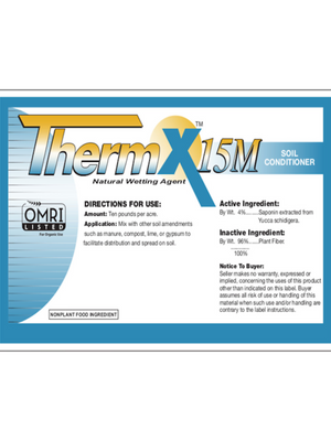 Thermx15M Natural and OMRI Listed Surfactant Product Label