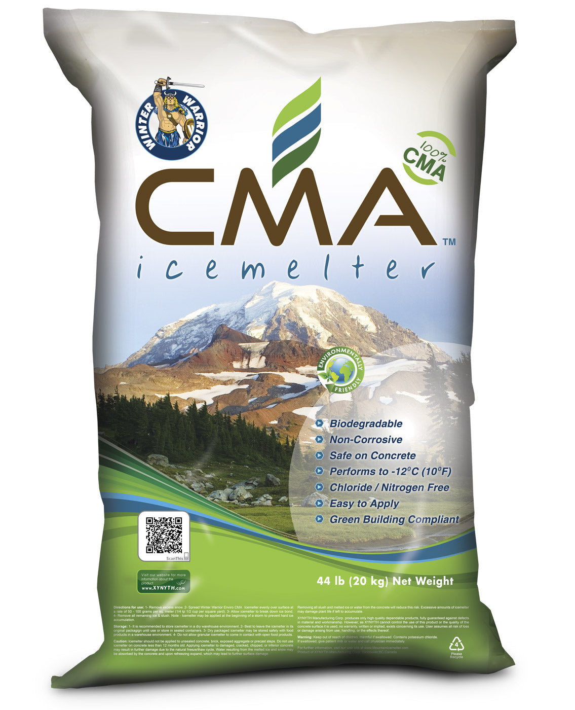 Winter Warrior CMA Calcium Magnesium Acetate Biodegradable Ice Melt in 44lb Bag