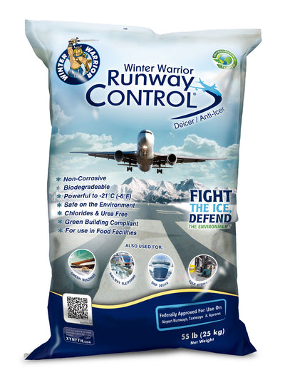 winter warrior runway control leed compliant eco friendly ice melt in bag